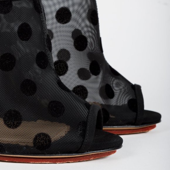 Charlotte Olympia Black Polka Dot Fringe Wedges - Picture 7 of 9